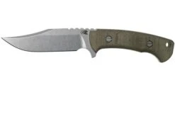 Rick Hinderer Ranch Bowie Green Canvas Micarta, Stonewashed, Bowie Knife