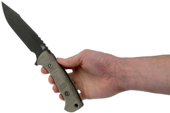 Rick Hinderer Ranch Harpoon Spanto Battle Black Green Micarta Survival Knife - Image 6