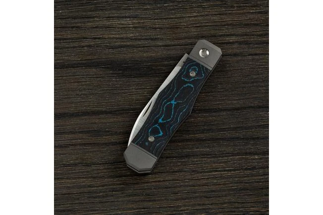 Jack Wolf Vampire Jack VAMPI-01-CCPB CamoCarbon Pacific Blue Slipjoint Pocket Knife - Image 2