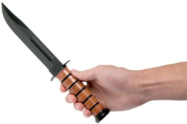 KA-BAR U.S. Navy Knife 1225 Fixed Knife, Leather Sheath - Image 6