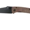Kansept Main Street T1015A4 Black, Brown Micarta Pocket Knife, Dirk Pinkerton Design