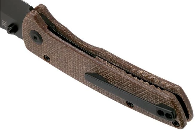 Kansept Main Street T1015A4 Black, Brown Micarta Pocket Knife, Dirk Pinkerton Design - Image 5