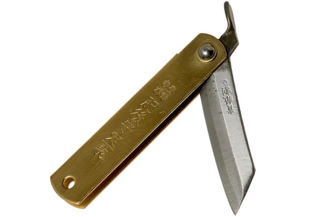 Higonokami Pocket Knife 5 Cm HIGO75BRS, SK-carbon Steel, Brass - Image 4