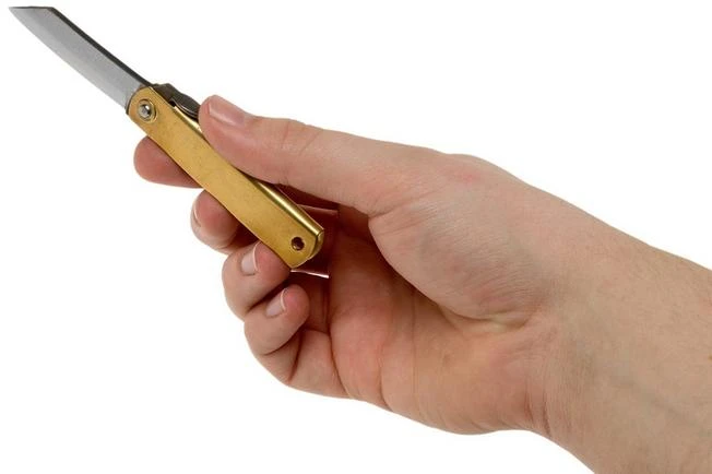 Higonokami Pocket Knife 5 Cm HIGO75BRS, SK-carbon Steel, Brass - Image 8