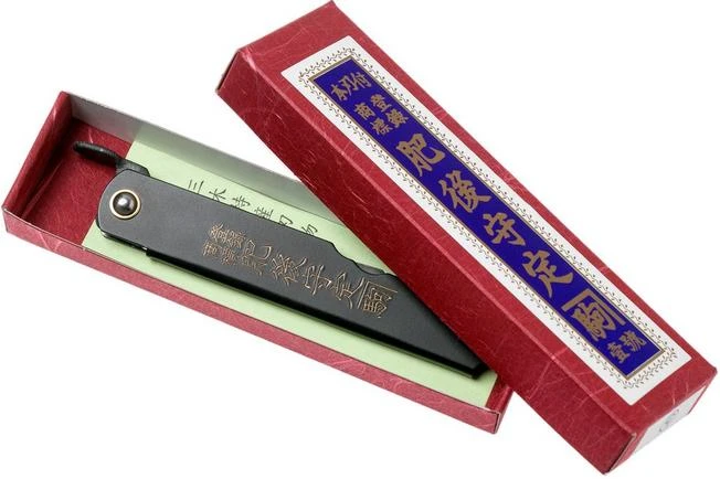 Higonokami Pocket Knife 7.3 Cm HIGOCBB, Blue Paper Steel, Matte Black Steel - Image 8