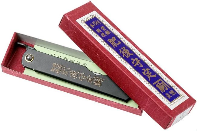 Higonokami Pocket Knife 7.3 Cm HIGOCB, Blue Paper Steel, Matte Black Steel - Image 8