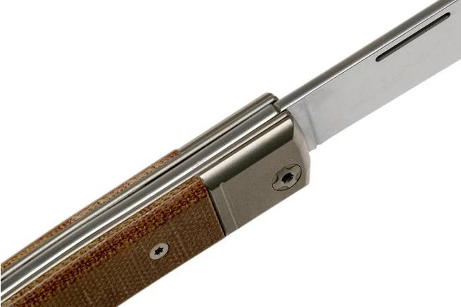 Lionsteel BestMan BM2 CVN Natural Canvas Micarta Slipjoint Pocket Knife - Image 6