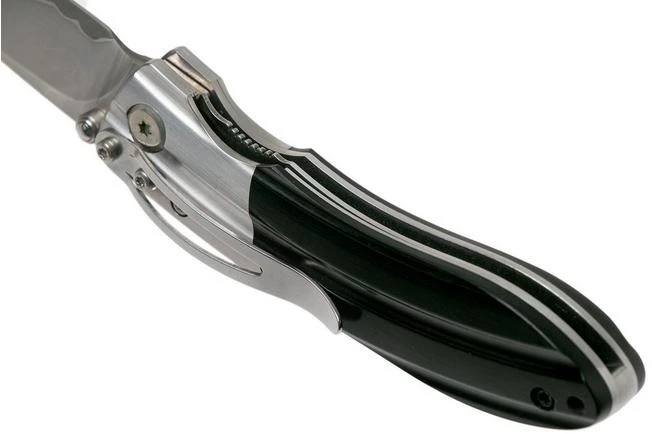 Mcusta MC-142G Ripple, SPG2 Black Pakka Wood Pocket Knife - Image 5