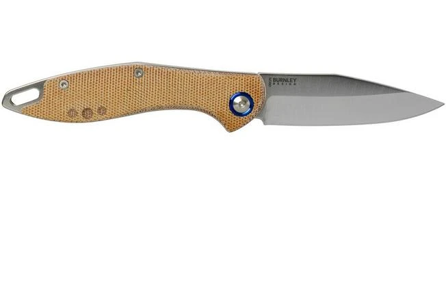 MKM Fara MY01-NC Natural Micarta Pocket Knife, Lucas Burnley Design - Image 2