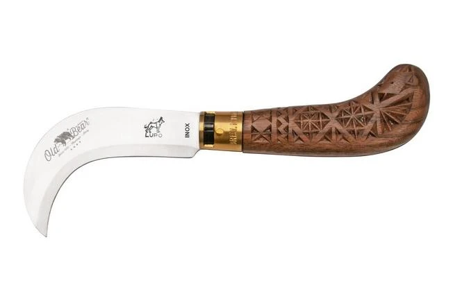 Old Bear Pruning Carved Walnut L, 9747-21-LNI Pruning Knife