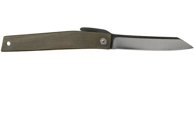 Ohta FK9 Higonokami-pocket Knife, Green Canvas Micarta - Image 2