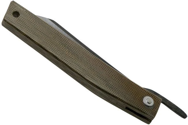 Ohta FK9 Higonokami-pocket Knife, Green Canvas Micarta - Image 4