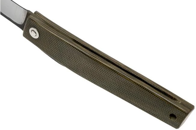 Ohta FK9 Higonokami-pocket Knife, Green Canvas Micarta - Image 5