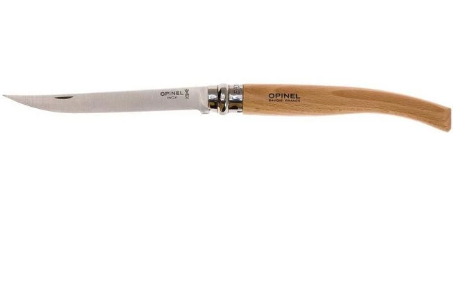 Opinel Pocket Knife No. 12 Slim Line, Stainless Steel, Beech