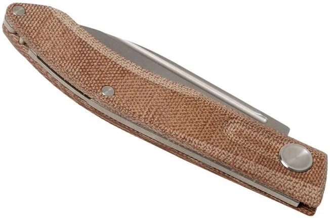 Real Steel Stella Natural Canvas Micarta 7056 Knivesandtools Exclusive Pocket Knife, Poltergeist Design - Image 4