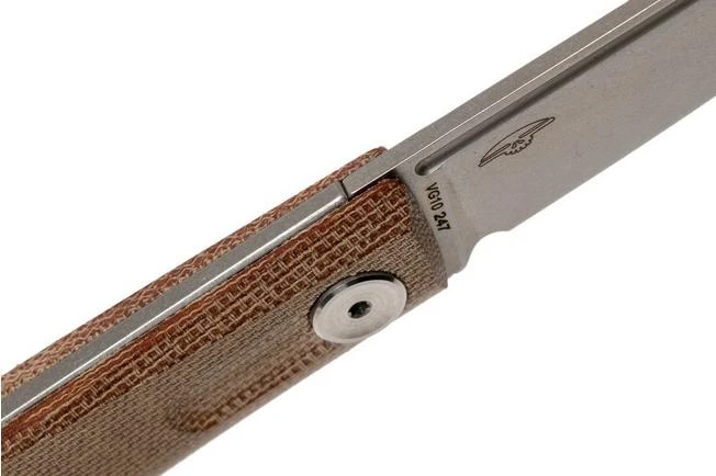 Real Steel Stella Natural Canvas Micarta 7056 Knivesandtools Exclusive Pocket Knife, Poltergeist Design - Image 6