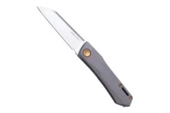 Real Steel Solis 7062G Beadblast Titanium, Gold, Slipjoint Pocket Knife, Poltergeist Design