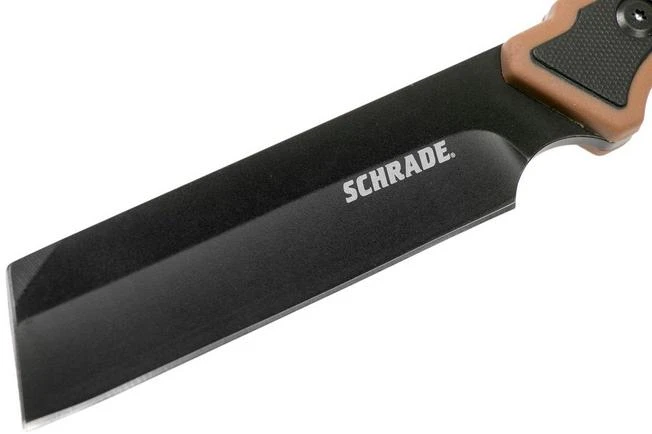 Schrade Cleaver Fixed Knife 4.25" 1124288 Tan & Black FRN - Image 3