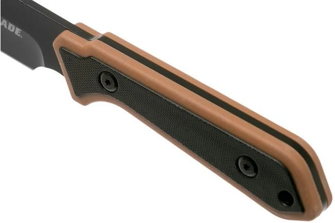 Schrade Cleaver Fixed Knife 4.25" 1124288 Tan & Black FRN - Image 5