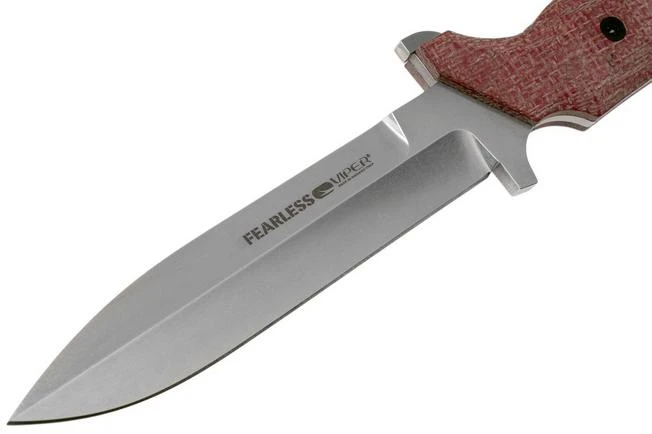 Viper Fearless VT4018CR Sleipner Stonewashed, Red Canvas Micarta, Fixed Knife, Rumici Design - Image 3