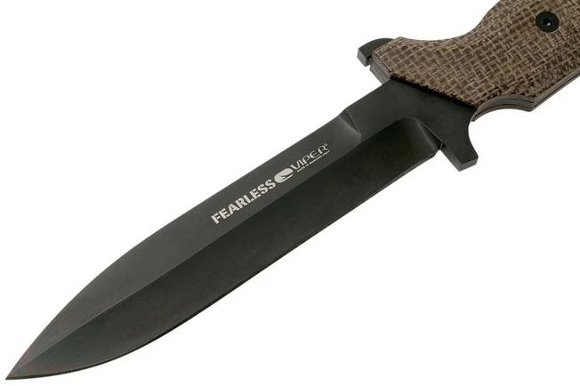 Viper Fearless VT4020CM Sleipner DLC, Brown Canvas Micarta, Fixed Knife, Rumici Design - Image 3
