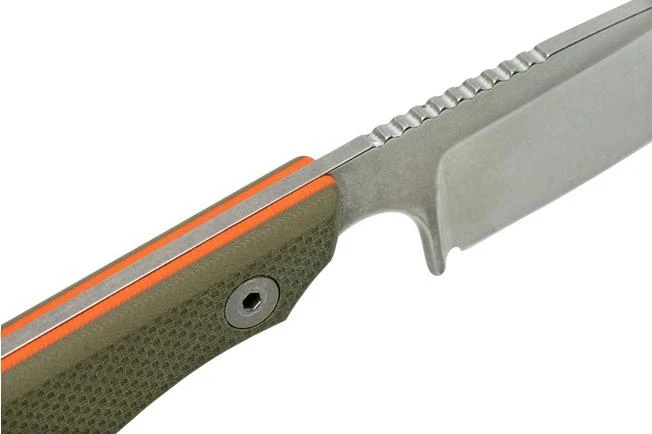 White River M1 Backpacker Pro WRM1-TGO Green/Orange G10, Kydex Sheath, Neck Knife - Image 5